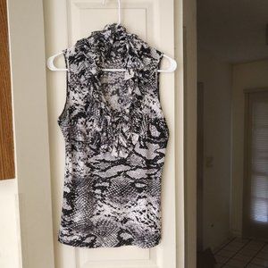 Milano Black and White Snake Print Sleeveless Women's Top